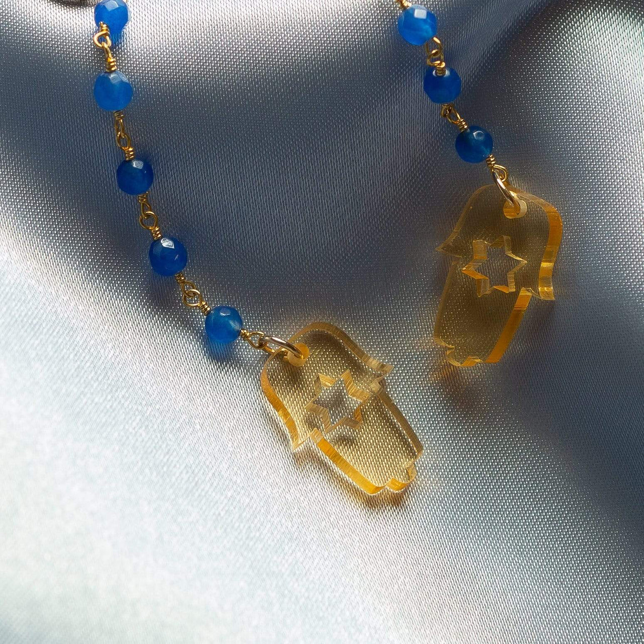 Ariel Tidhar - Dahliah Earrings - Blue and Nude - ModernTribe