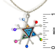 Seeka Necklaces Steel Full of Life Seeka Modern Judaic Star & Chai Necklace