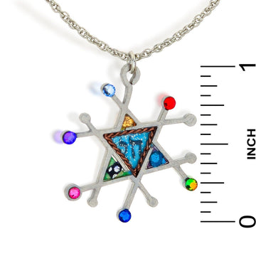 Seeka Necklaces Steel Full of Life Seeka Modern Judaic Star & Chai Necklace