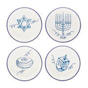 Godinger Serving Pieces Set of Four Hanukkah Dessert Plates