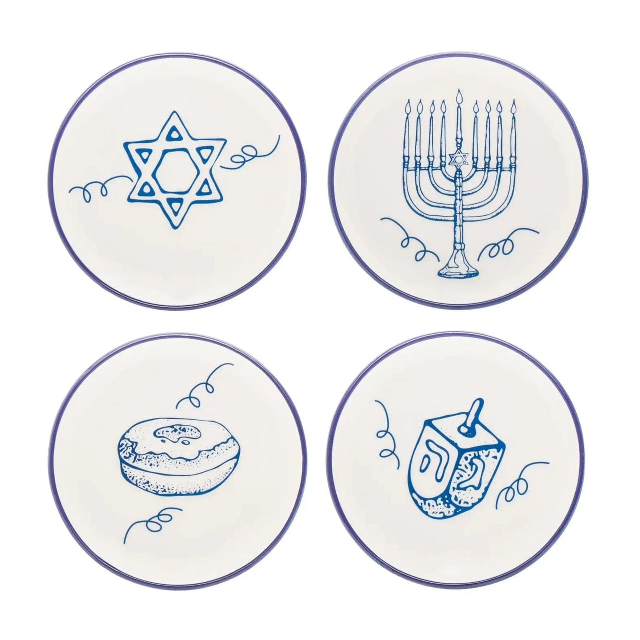 Godinger - Set of Four Hanukkah Dessert Plates - ModernTribe