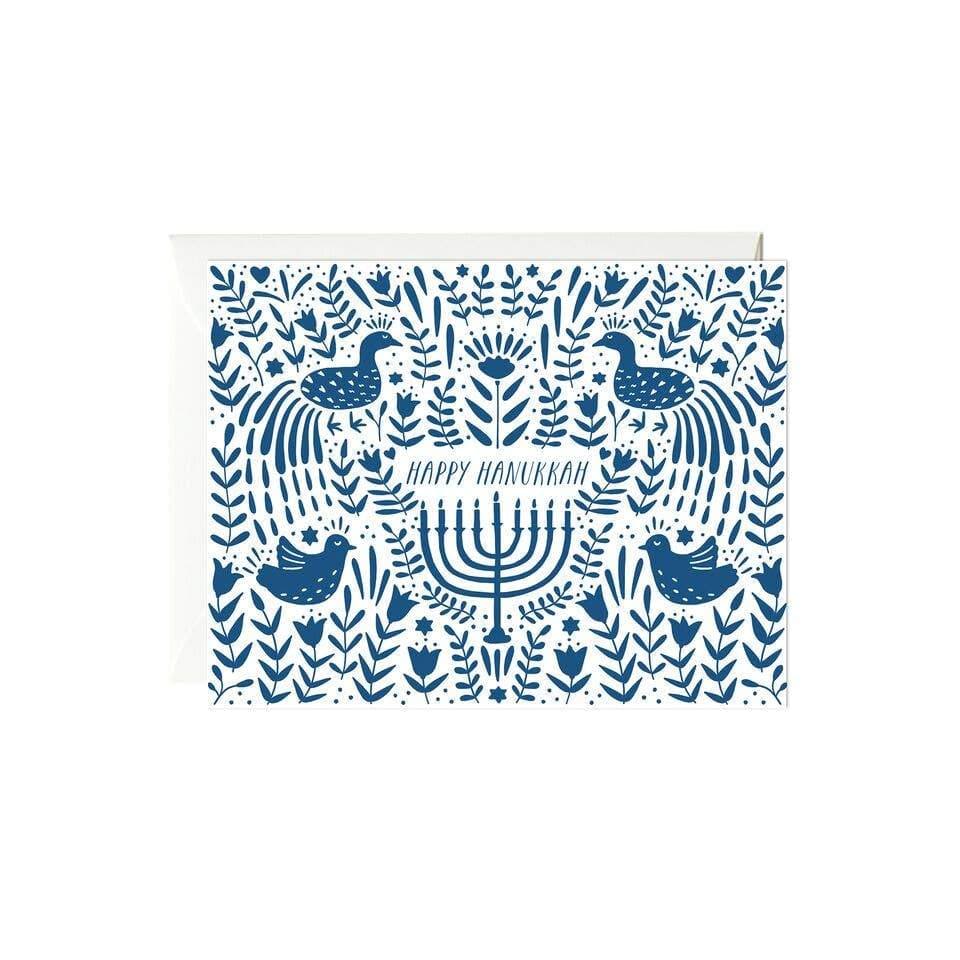Paula & Waffle - Blue Hanukkah Scene Card - Set of 6 - ModernTribe