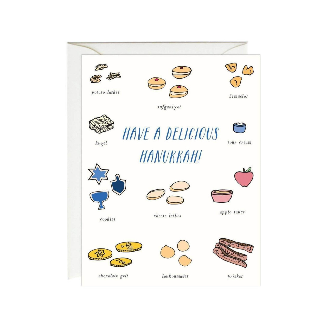 Paula & Waffle - Hanukkah Foods Hanukkah Cards - Set of 6 - ModernTribe