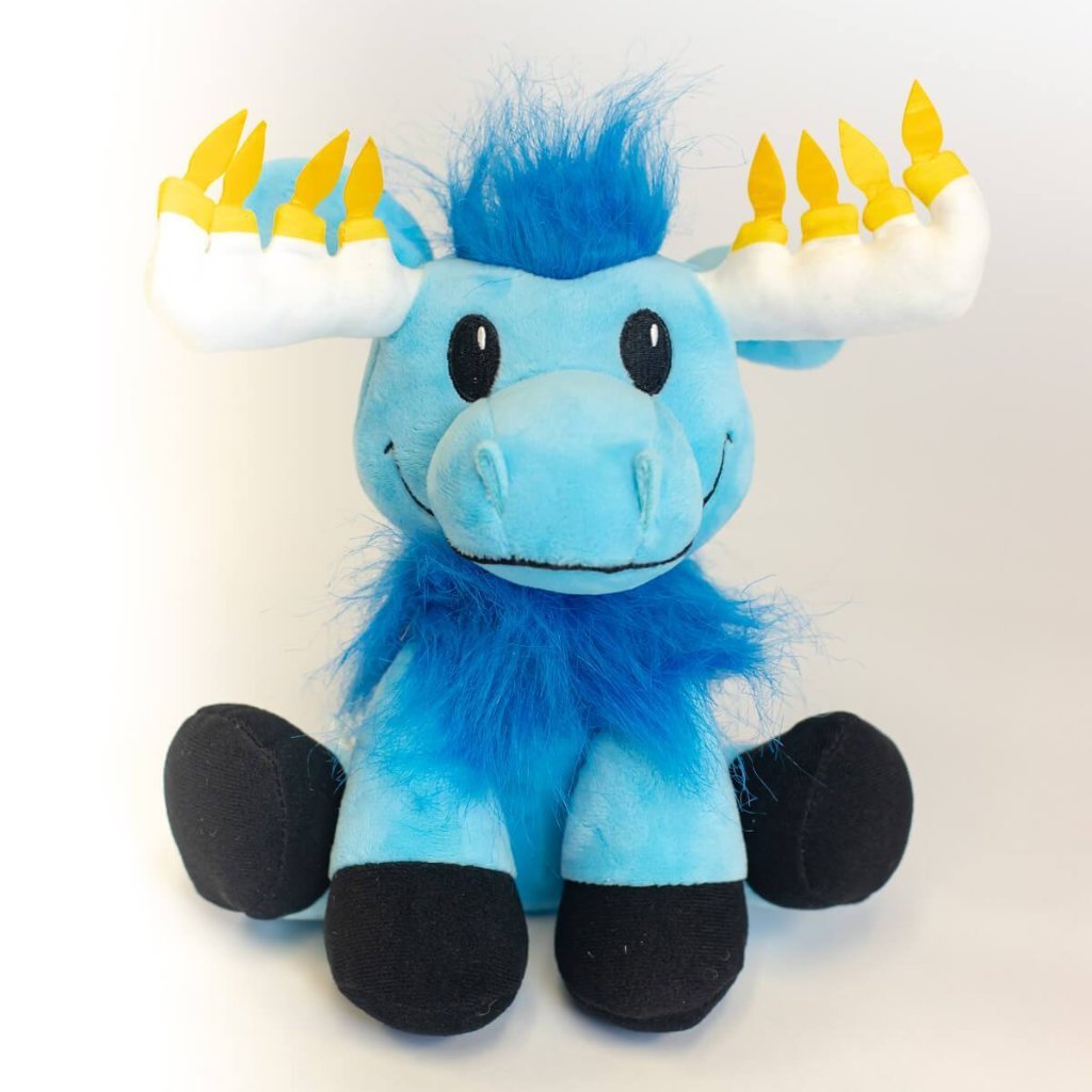 Mensch on a Bench Toy Mitzvah Moose