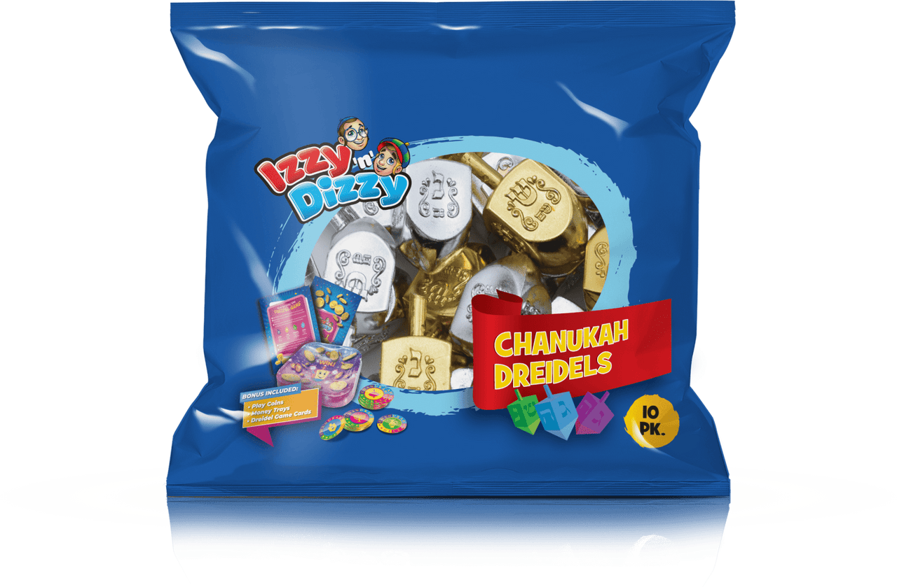 Ner Mitzvah - Gold and Silver Metallic Dreidels - 10 pack - ModernTribe