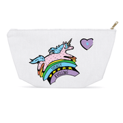 ModernTribe Tote T-Bottom / 12.5x7 inch w/ White Zipper Tape Totally Kvelling Jewnicorn Accessories Pouch
