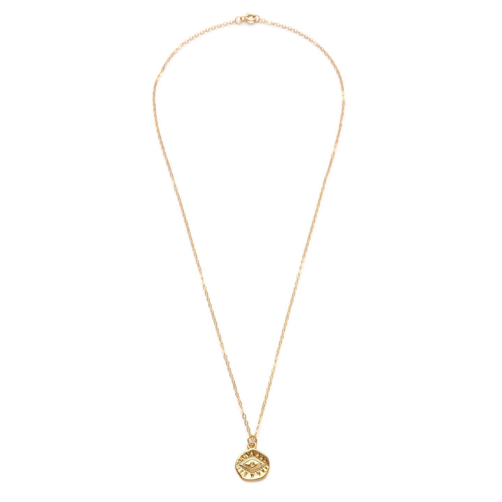 Stitch and Stone Necklaces Gold Gold Evil Eye Coin Necklace