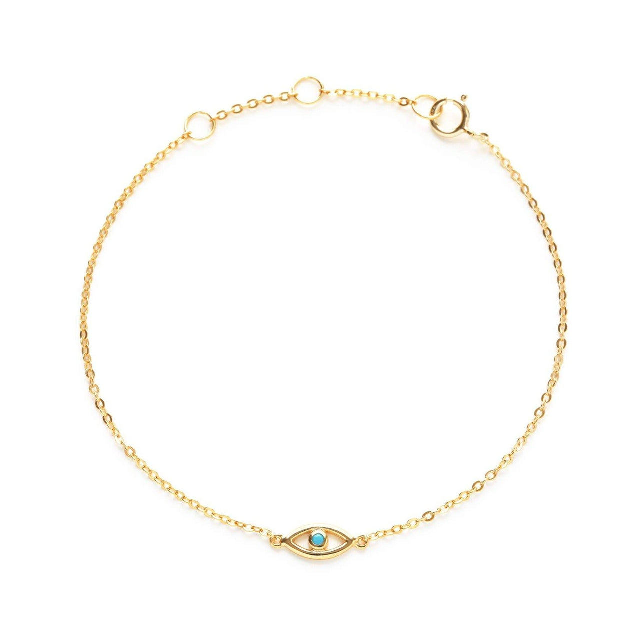 Stitch and Stone - Gold and Turquoise Evil Eye Bracelet - ModernTribe