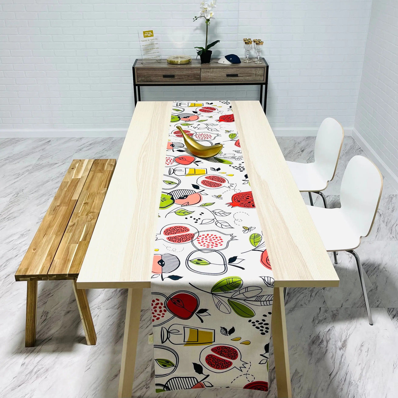 Broderies De France - Modern Rosh Hashanah Table Runner - ModernTribe