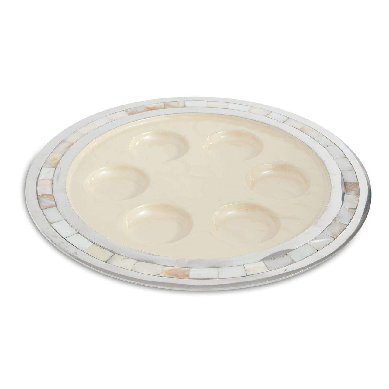 Julia Knight Inc. - Snow Mother of Pearl Classic Seder Plate - ModernTribe