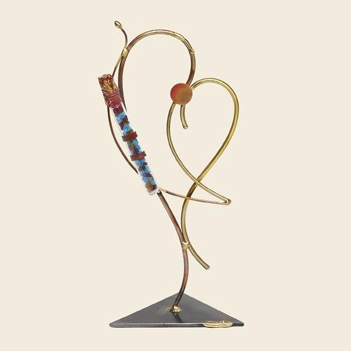 Gary Rosenthal Art Brass Heart Shards Holder by Gary Rosenthal