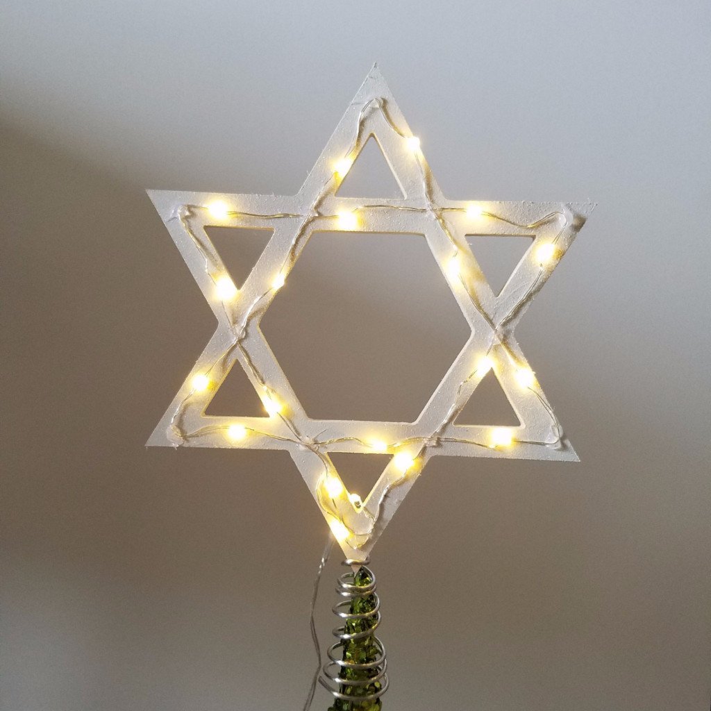 InterfaithLiving - Light - Up Star of David Tree Topper - White - ModernTribe