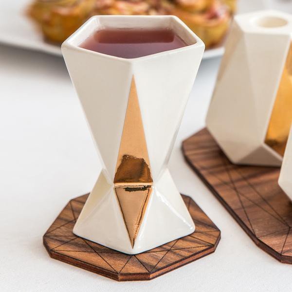 Studio Armadillo - Shabbat Kiddush Cup with Gold Diamond - ModernTribe