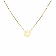 Alef Bet Necklaces 14k Gold Hebrew Initial Necklace - Yellow Gold or White Gold