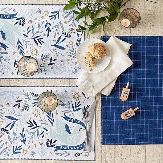 Design Imports - Hanukkah Dove Reversible Printed Placemat - ModernTribe