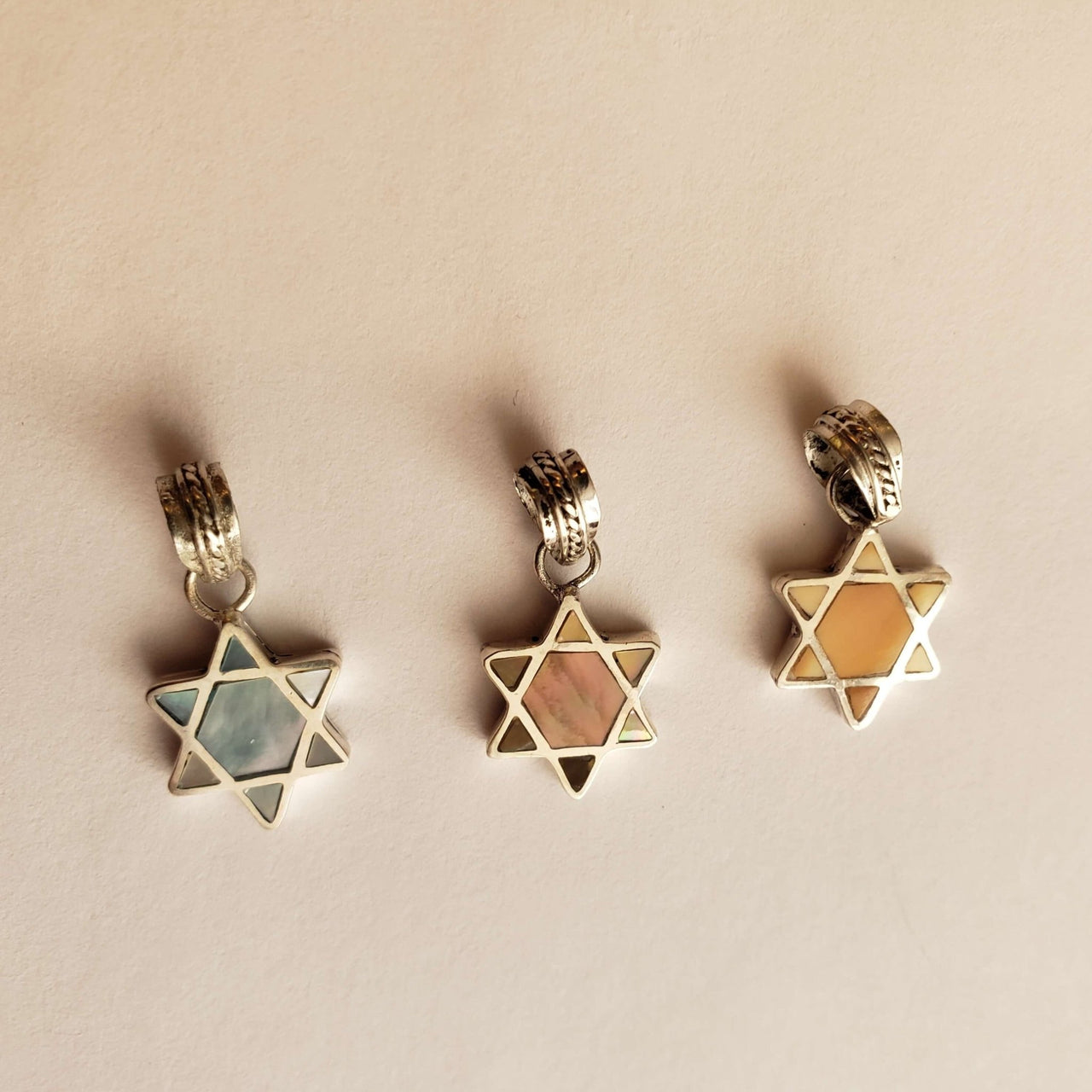 Copa Judaica - Sterling Silver and Shell Mini Star of David Necklace - Choice of Color - ModernTribe