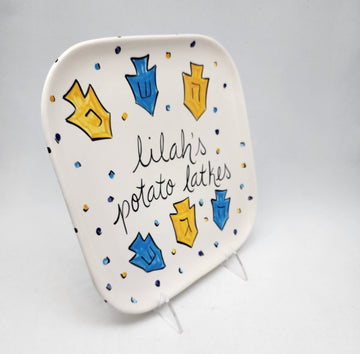Suzaluna Serving Pieces Personalized Potato Latkes Hanukkah Plate With First Name