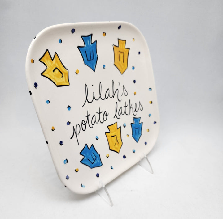 Suzaluna Serving Pieces Personalized Potato Latkes Hanukkah Plate With First Name