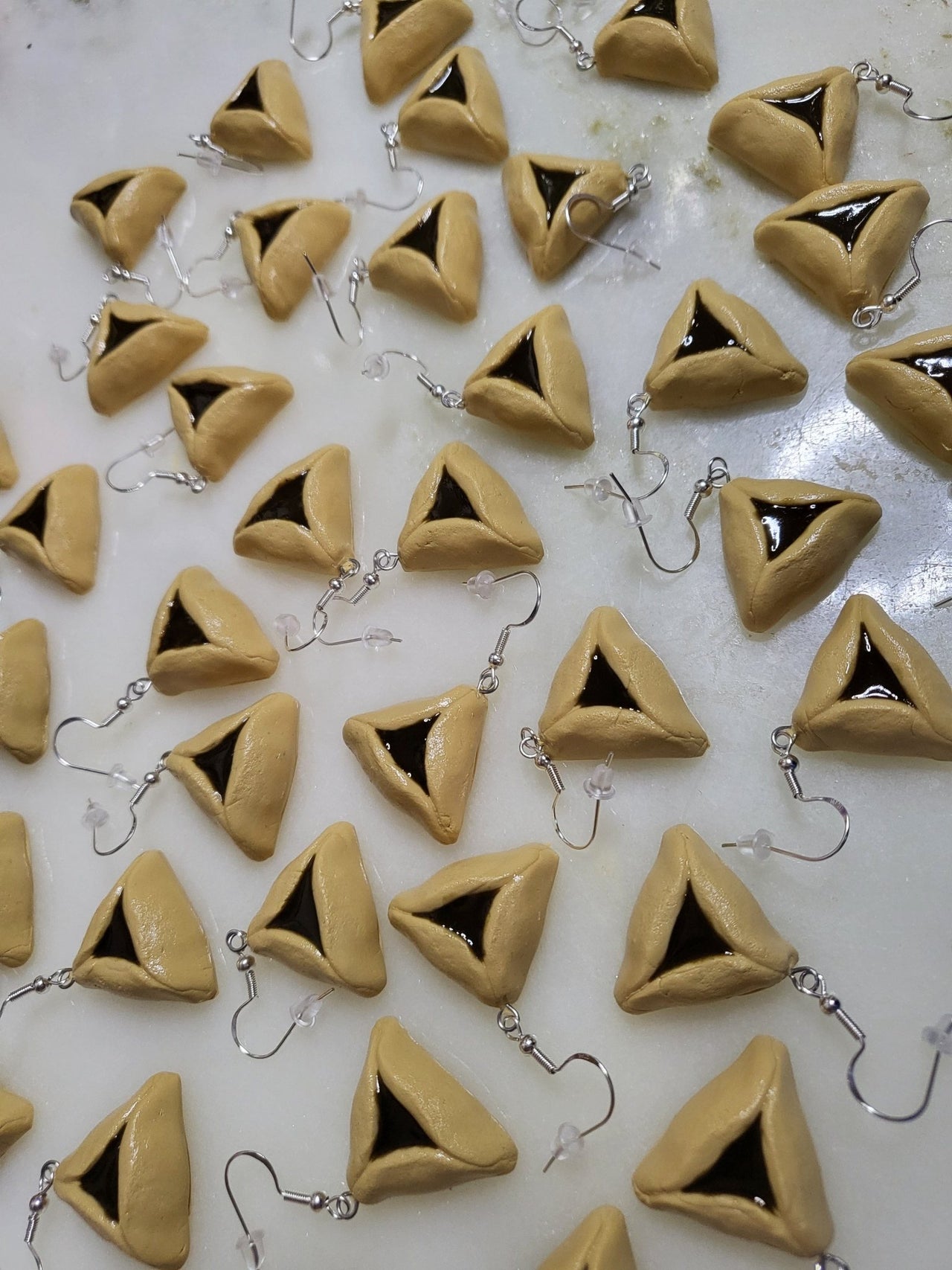 Marshmallow Twists - Purim Hamantaschen Earrings - ModernTribe