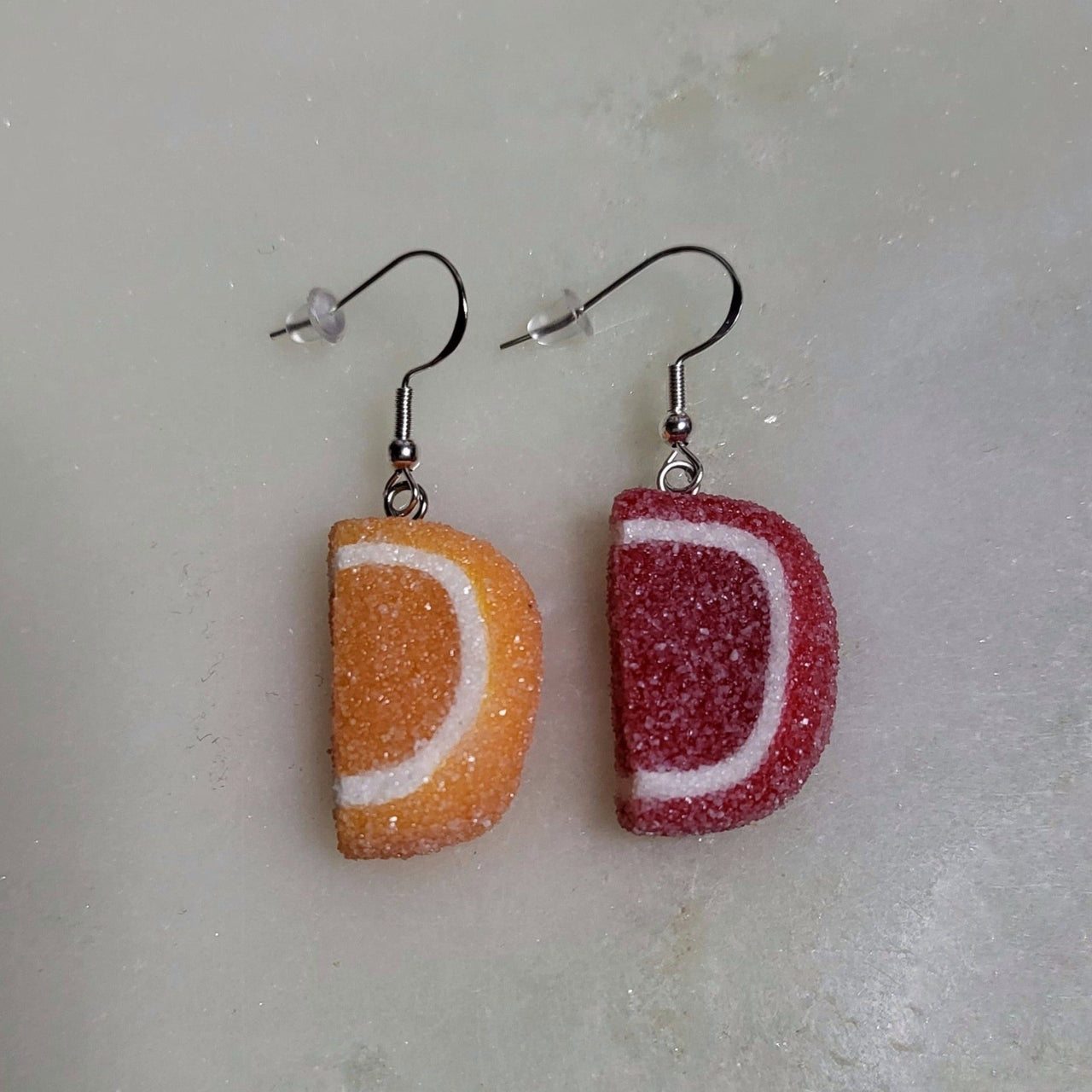 Marshmallow Twists - Passover Mismatch Jelly Fruit Slice Candy Earrings - ModernTribe