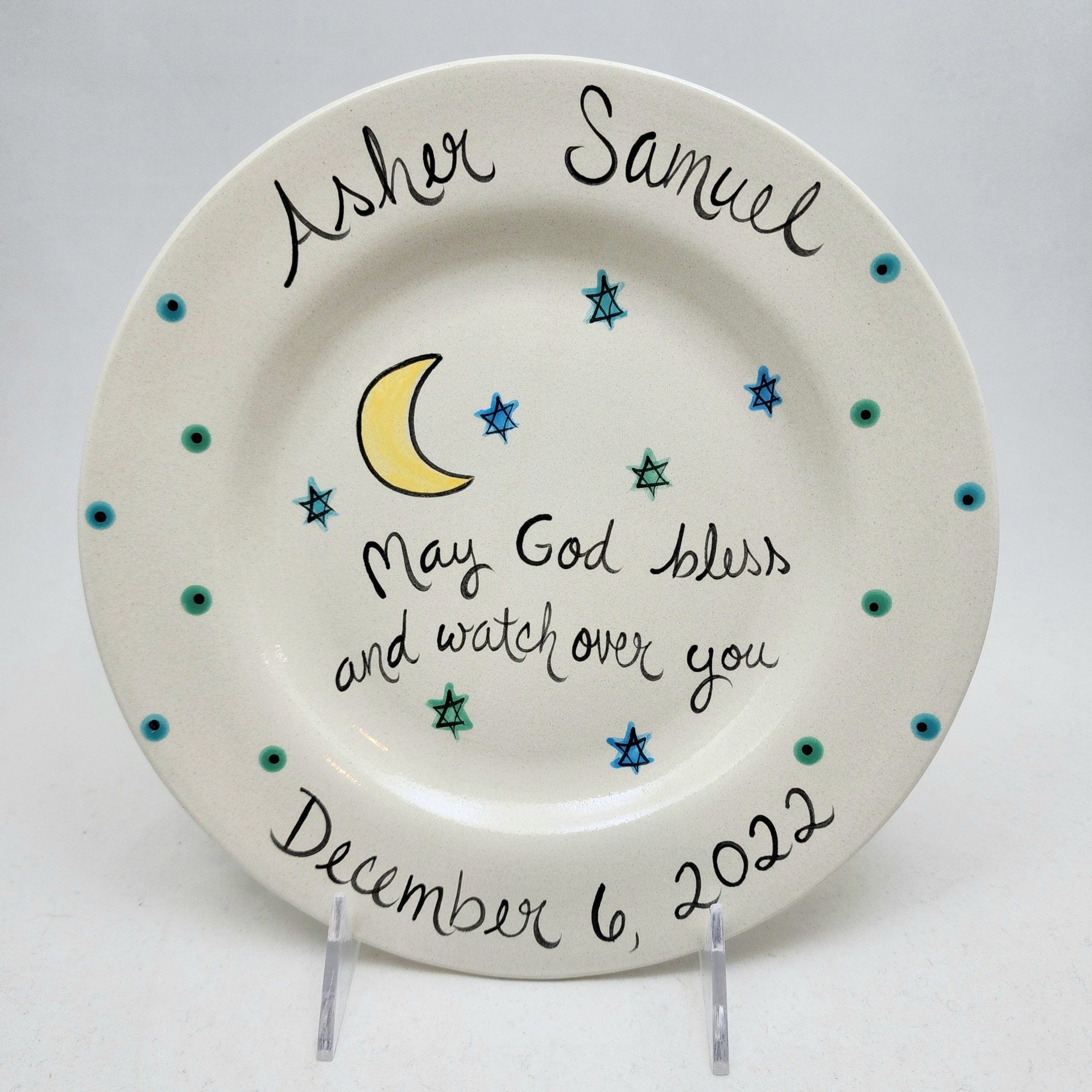 Suzaluna Serving Pieces Personalized Baby's Plate With First Name and Prayer