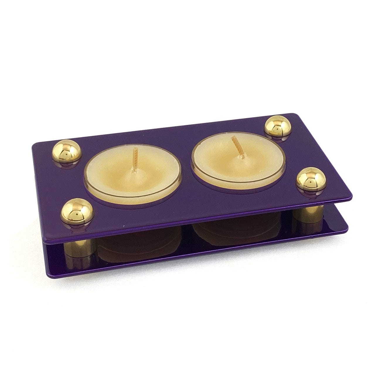 Double Tea Light Candle Holder by Joy Stember - (Pink, White or Purple