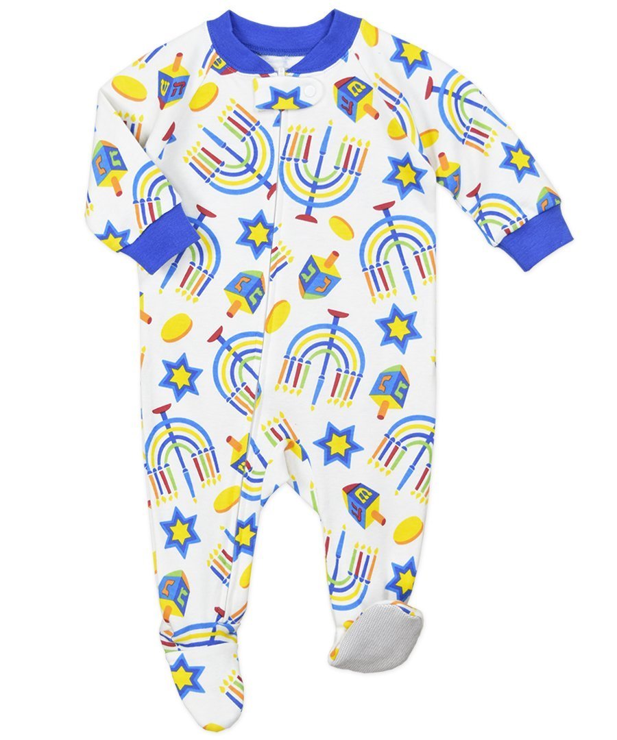 Sara's Prints - Hanukkah Footed Pajamas - ModernTribe