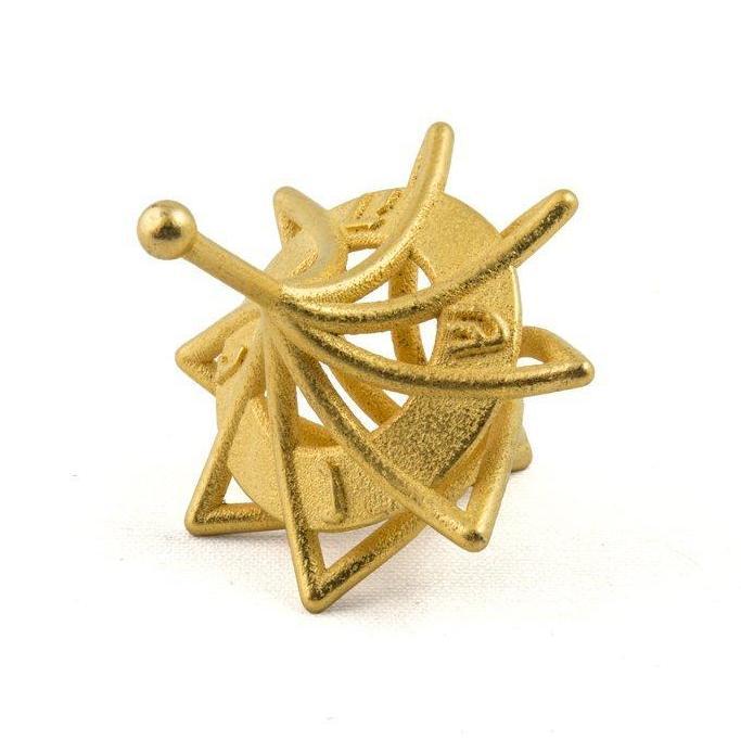 Joy Stember - 3D - Printed Twisted Caged Hanukkah Dreidel by Joy Stember - Gold or Nickel - ModernTribe