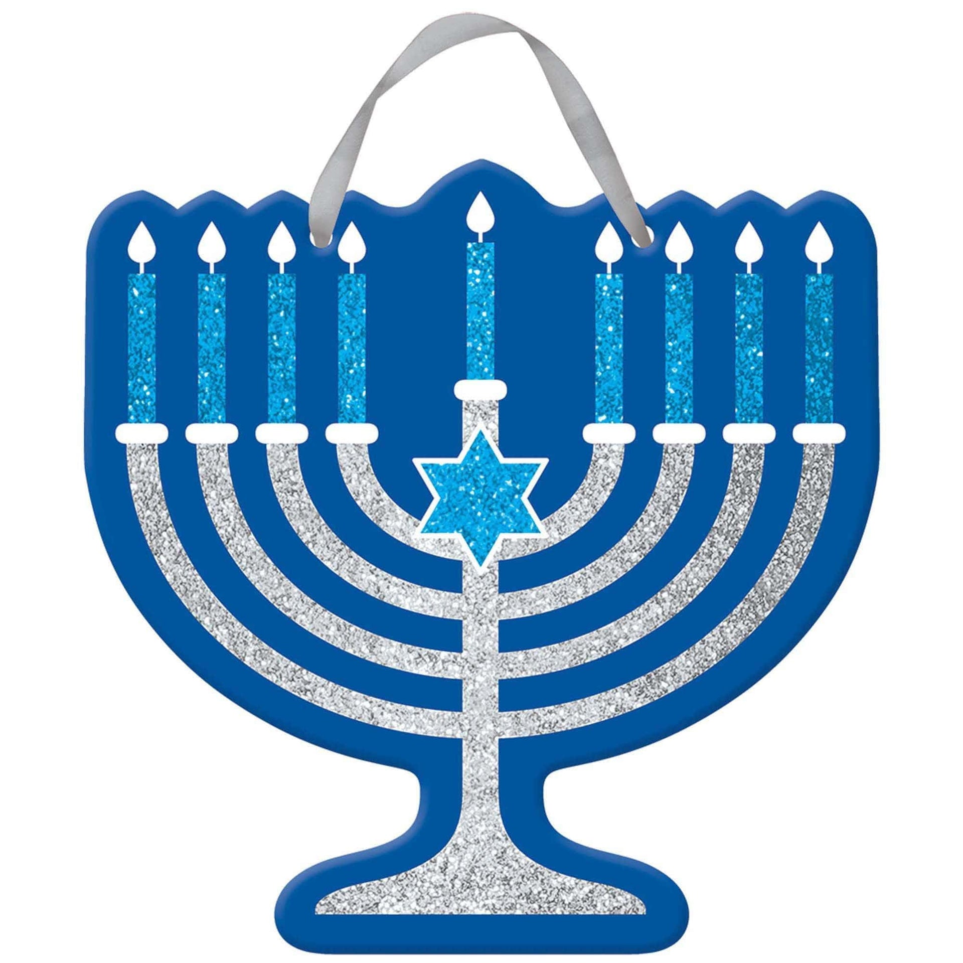Amscan Decorations Hanukkah Glitter Sign - Menorah