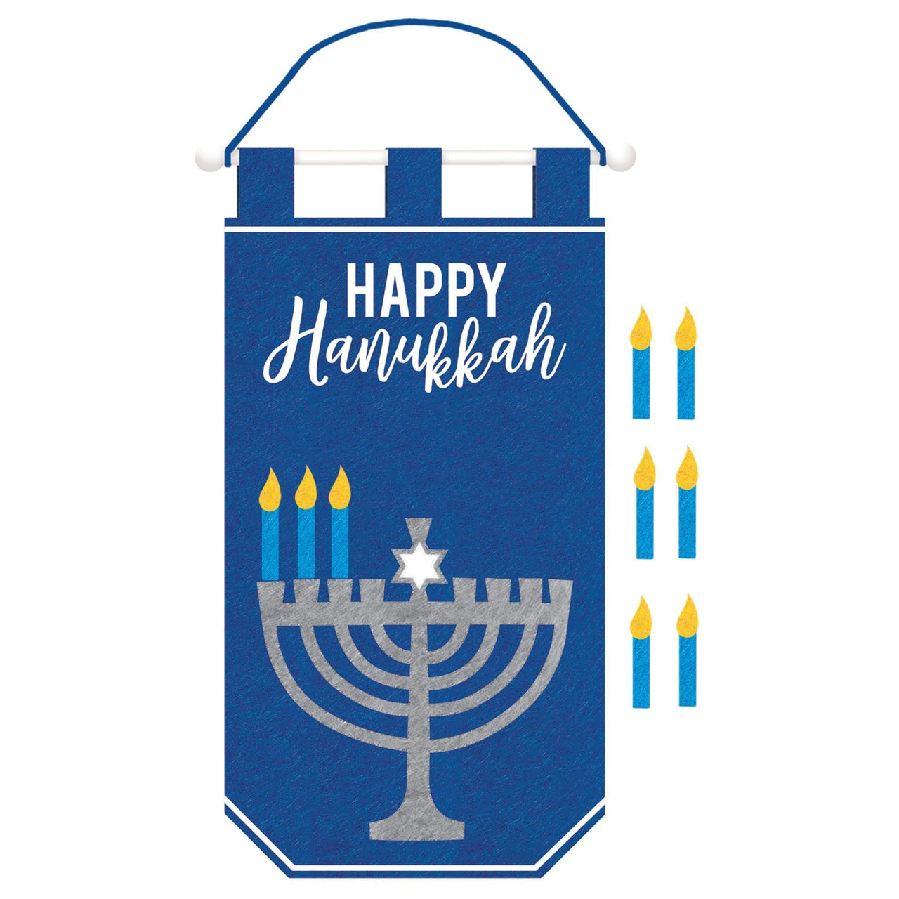 Amscan - Happy Hanukkah Banner with Candles - ModernTribe