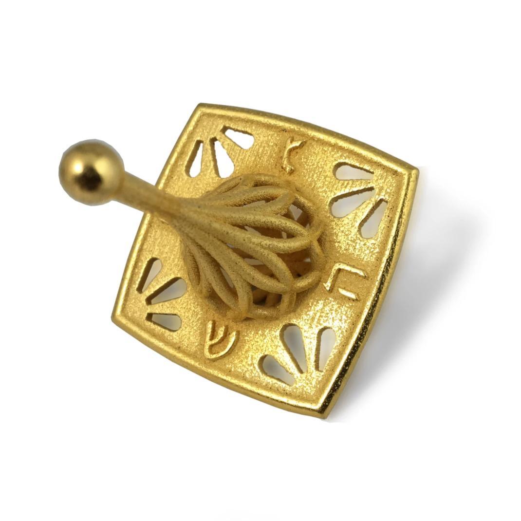 Joy Stember - Bulb 3D Printed Steel Dreidel by Joy Stember - Gold or Nickel - ModernTribe