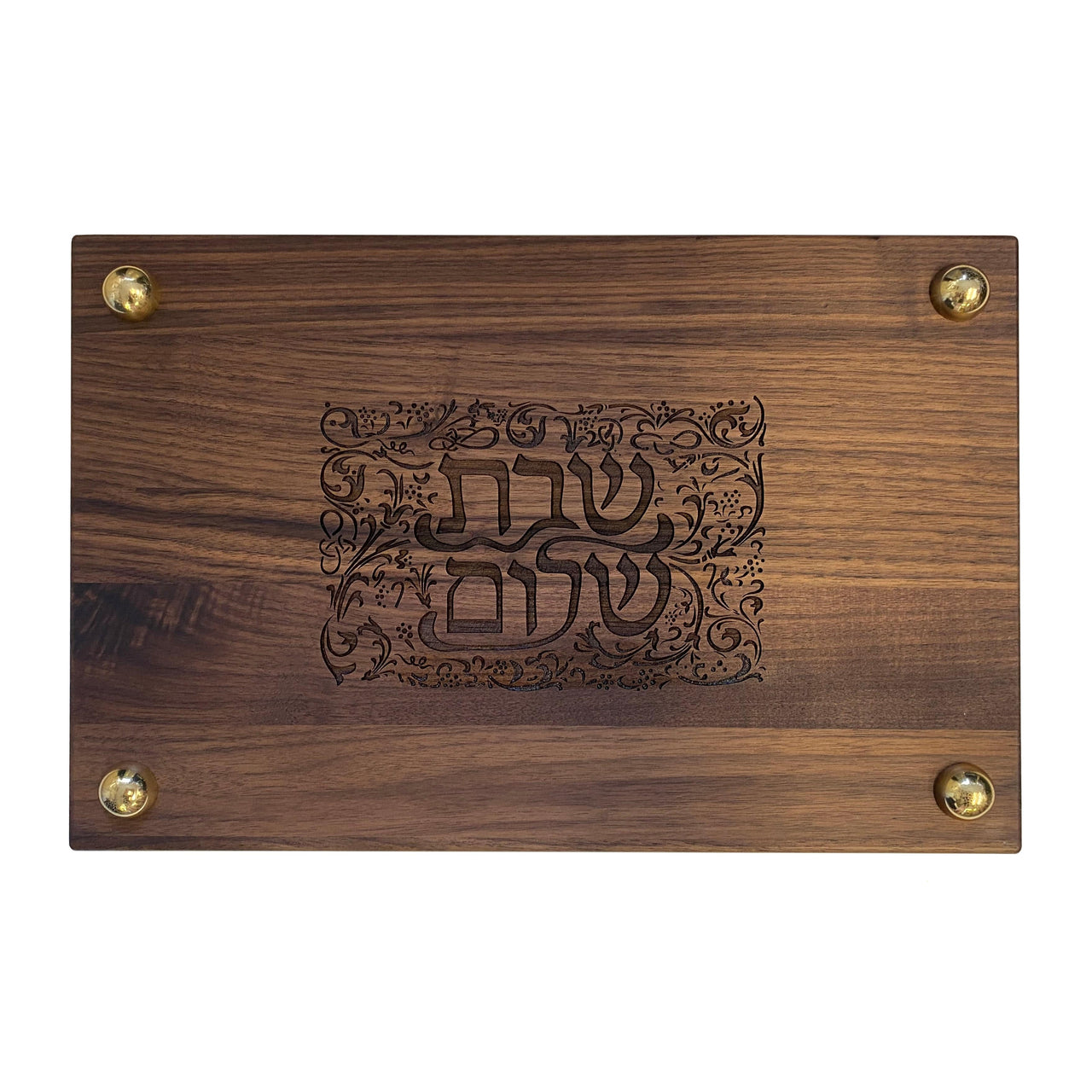 Naturally Wood Creations Challah Boards Walnut Shabbat Shalom Challah Board by Joy Stember
