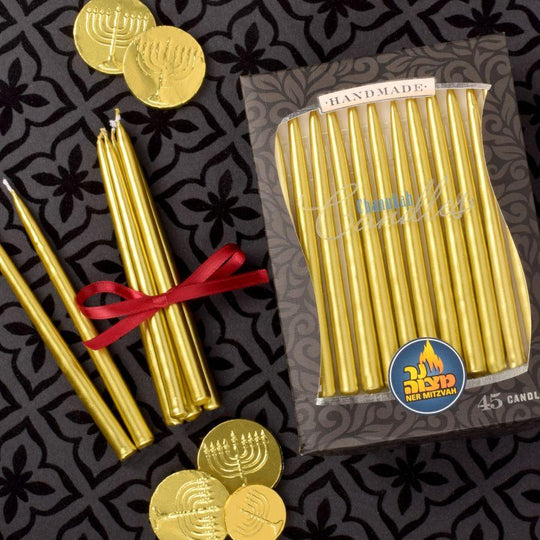 Metallic Gold Hanukkah Candles