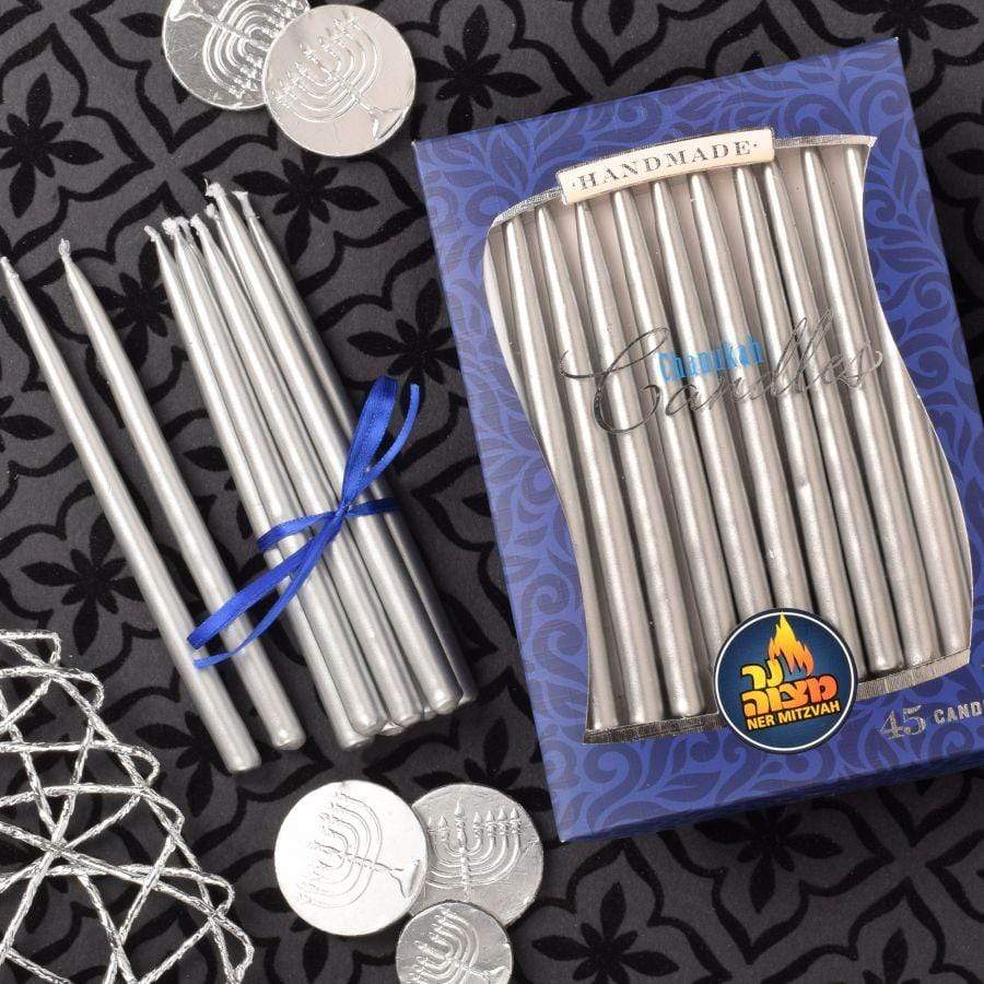 Ner Mitzvah - Metallic Silver Hanukkah Candles - ModernTribe