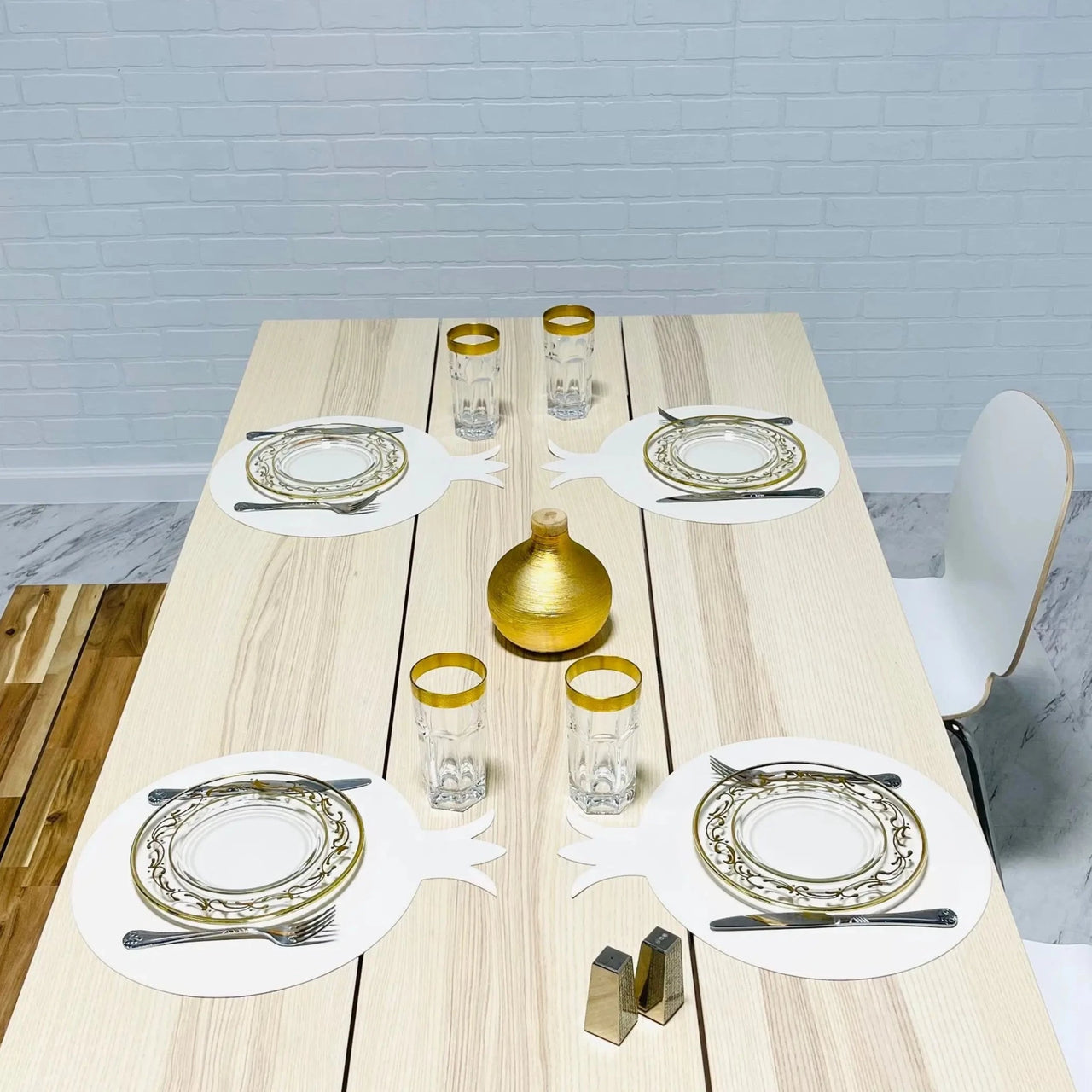 Broderies De France - 6 Pack Faux Leather Pomegranate Placemats - (Choice of Color) - ModernTribe