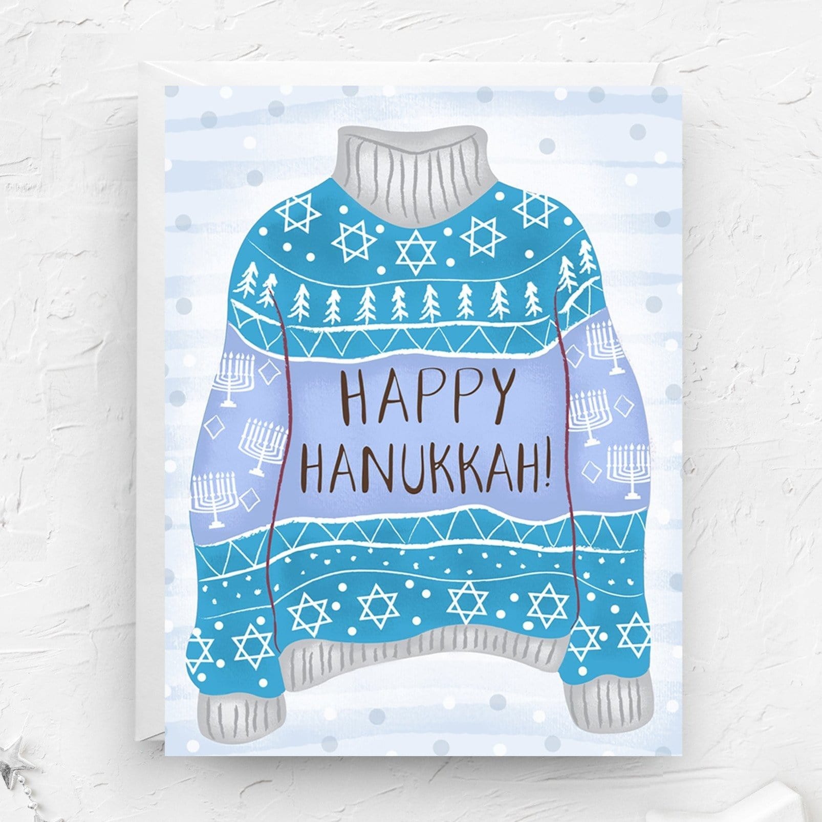 Nicole Marie Paperie Card Happy Hanukkah Ugly Sweater Greeting Cards, Box of 6