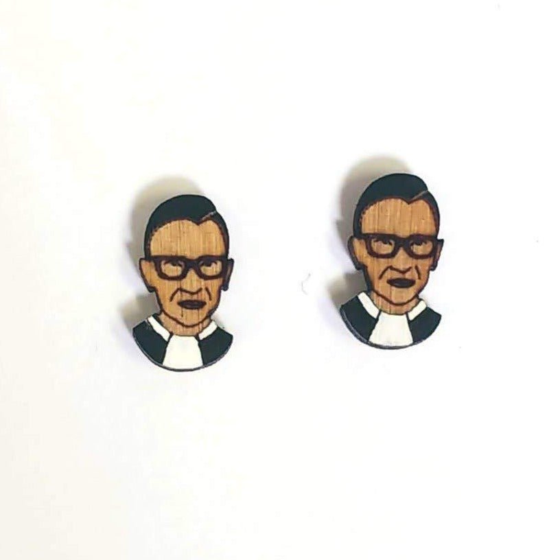 Unpossible Cuts - RBG Ruth Bader Ginsburg Wood Earrings - ModernTribe