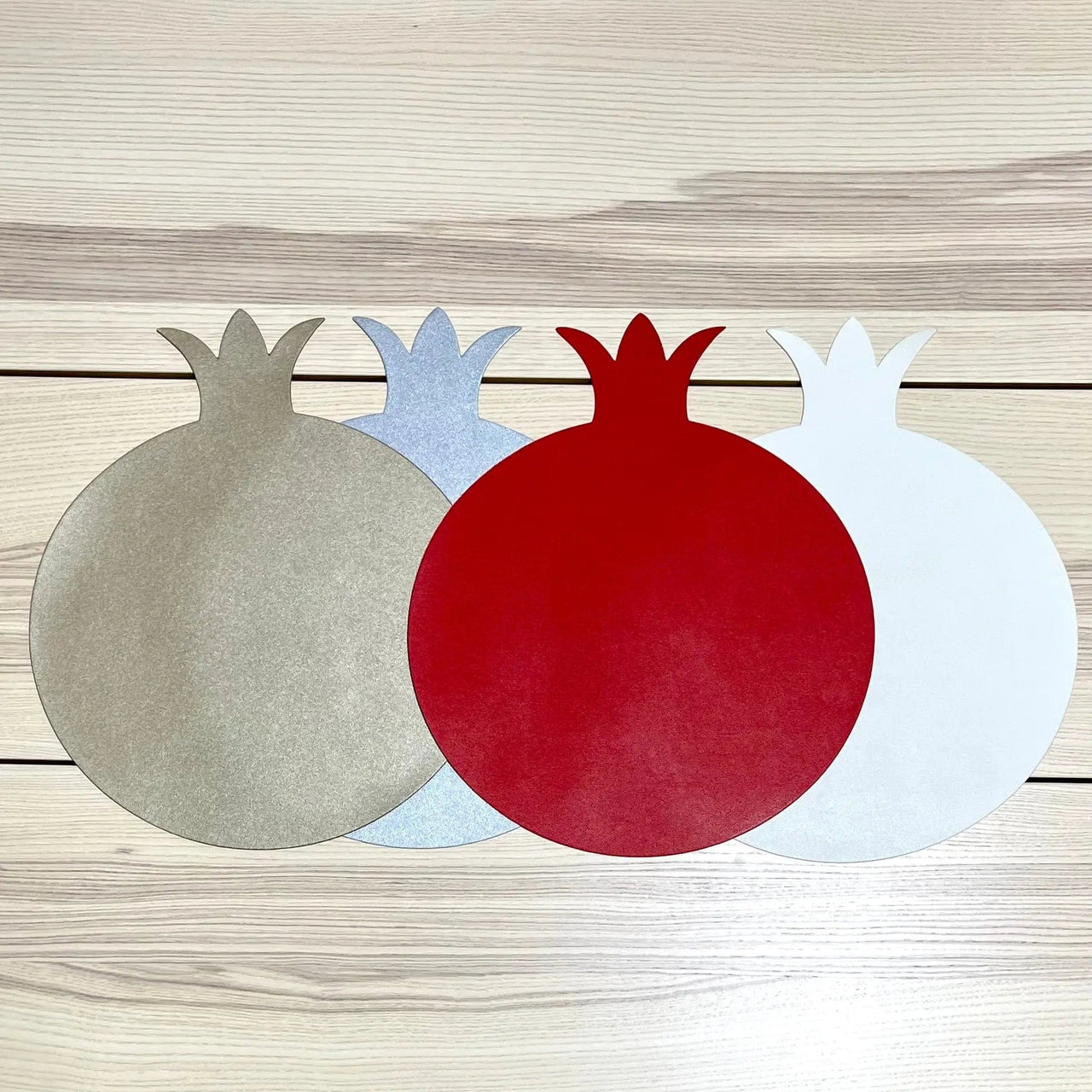 Broderies De France - 6 Pack Faux Leather Pomegranate Placemats - (Choice of Color) - ModernTribe
