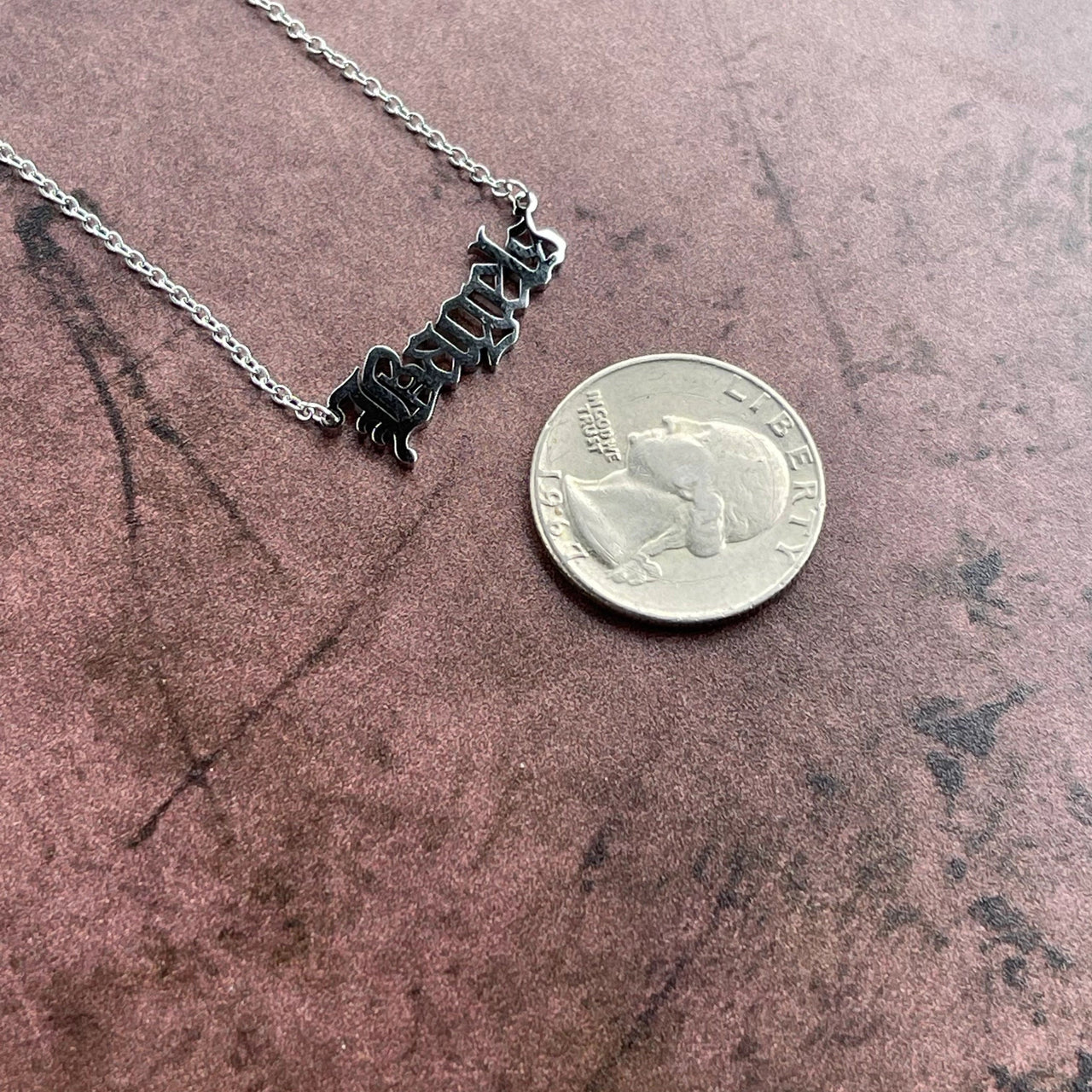 The Silver Spider - Bagels Word Necklace - Silver - ModernTribe