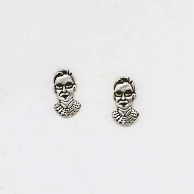 Chocolate and Steel - Ruth Bader Ginsburg RBG Stud Earrings - Sterling Silver or Gold - ModernTribe