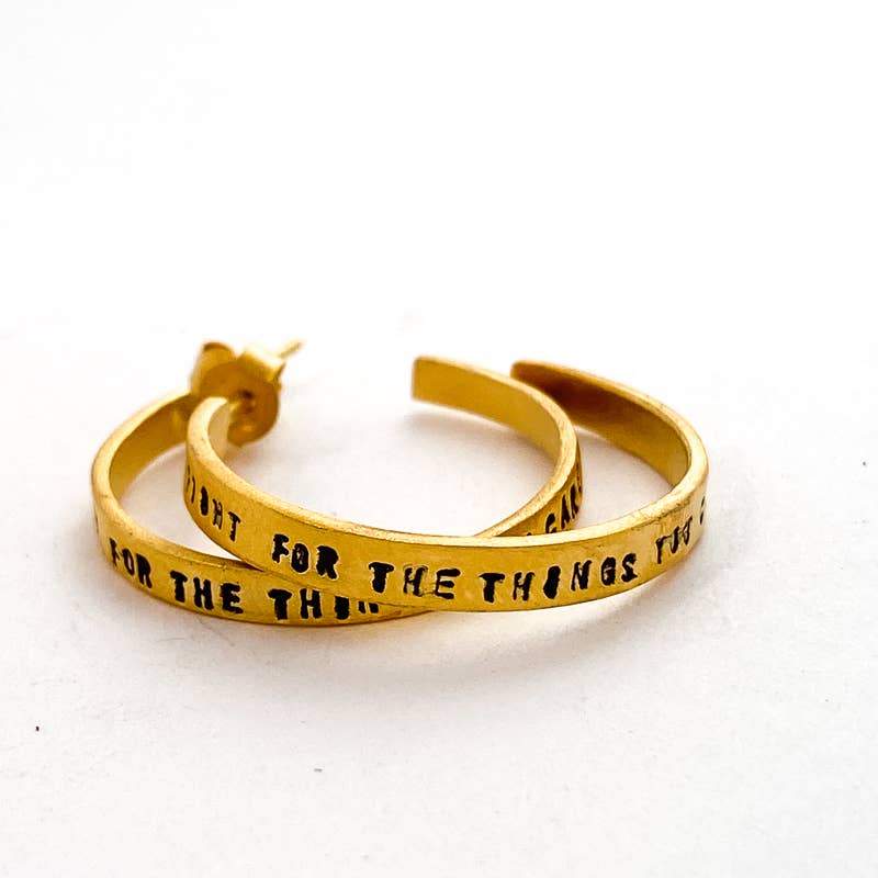 Chocolate and Steel - Ruth Bader Ginsburg RBG "Fight For the Things You Care About" Hoop Earrings - Sterling Silver or Gold - ModernTribe
