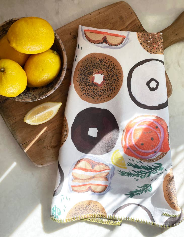 Garbella Tea Towels Yummy Bagels Tea Towel