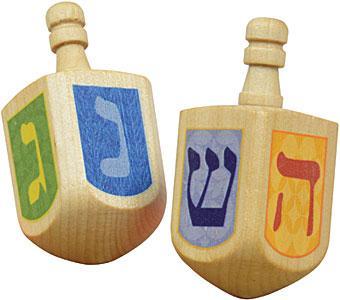 Natural Finish Wooden Dreidels