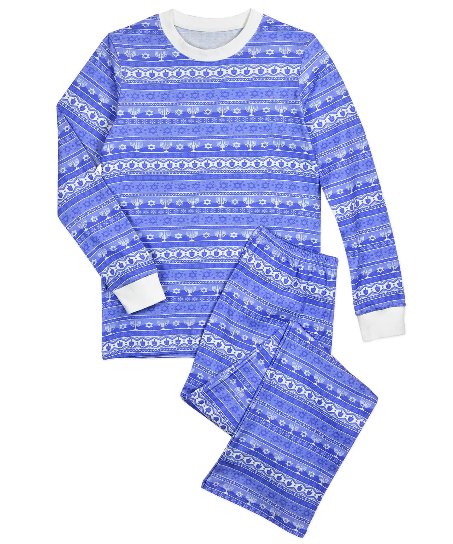 Sara's Prints Pajamas Hanukkah Fair Isle Pajamas, Adults Unisex Sizes XS - XL