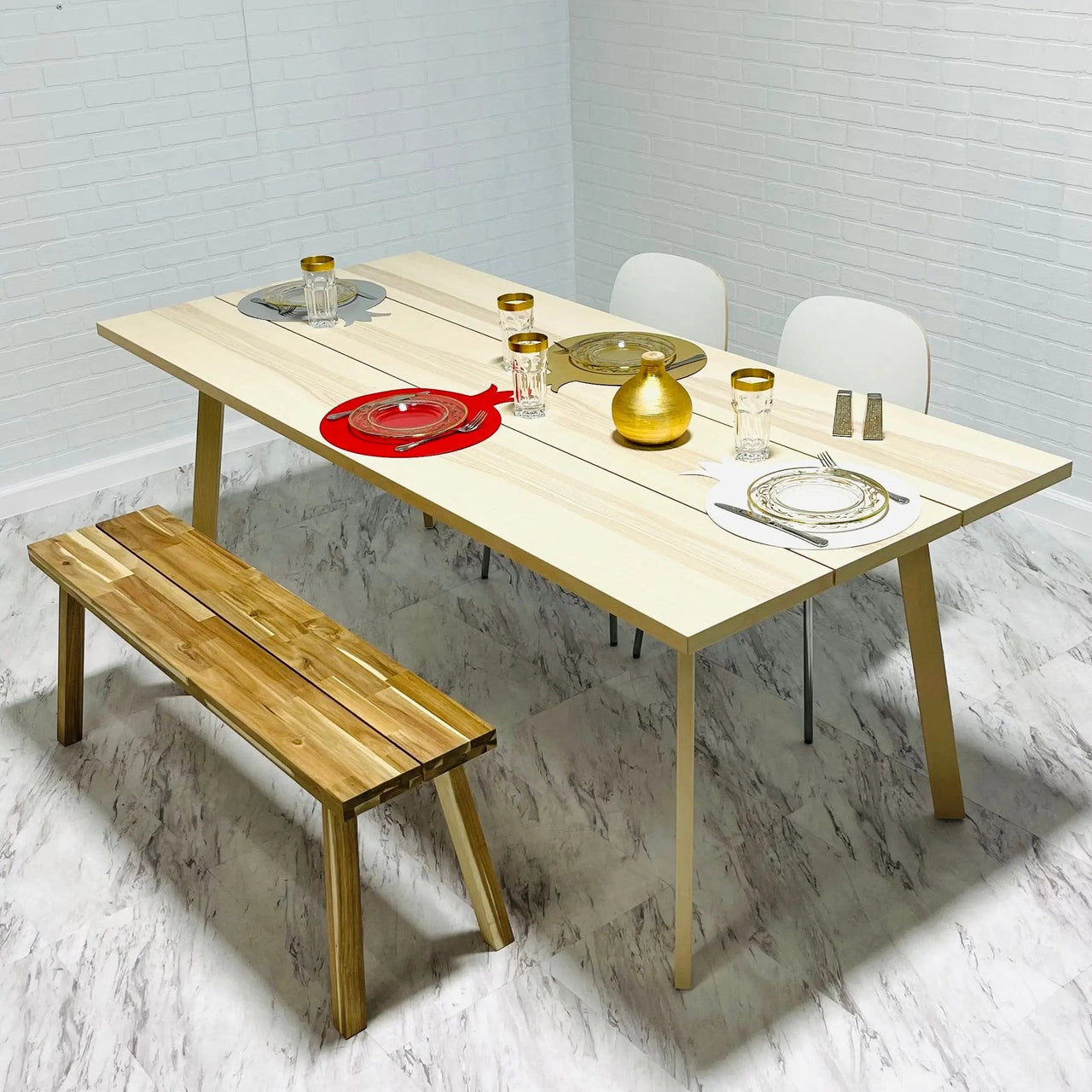 Broderies De France - 6 Pack Faux Leather Pomegranate Placemats - (Choice of Color) - ModernTribe
