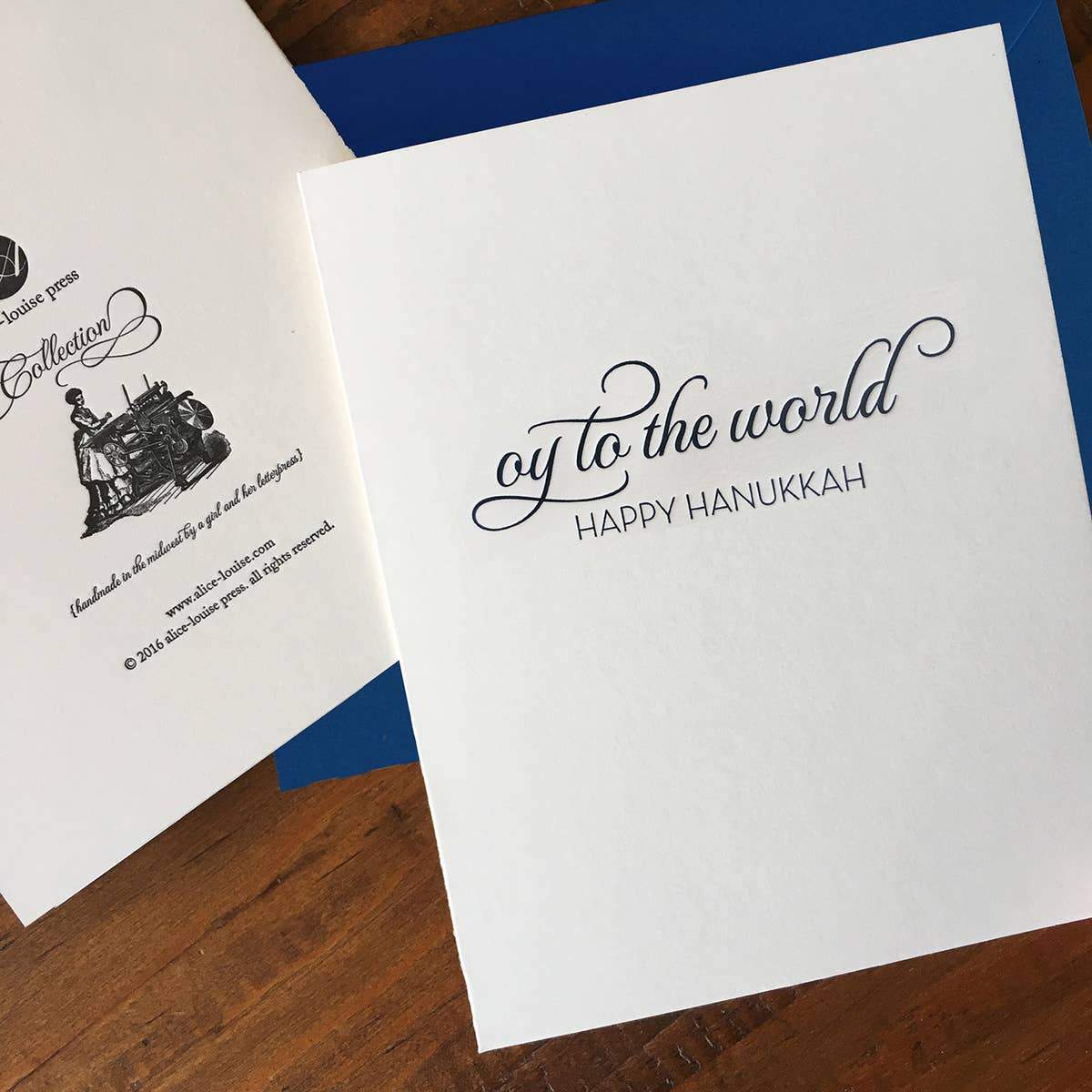 Alice-Louise Press Cards Oy to the World Letterpress Hanukkah Cards - Box of 6