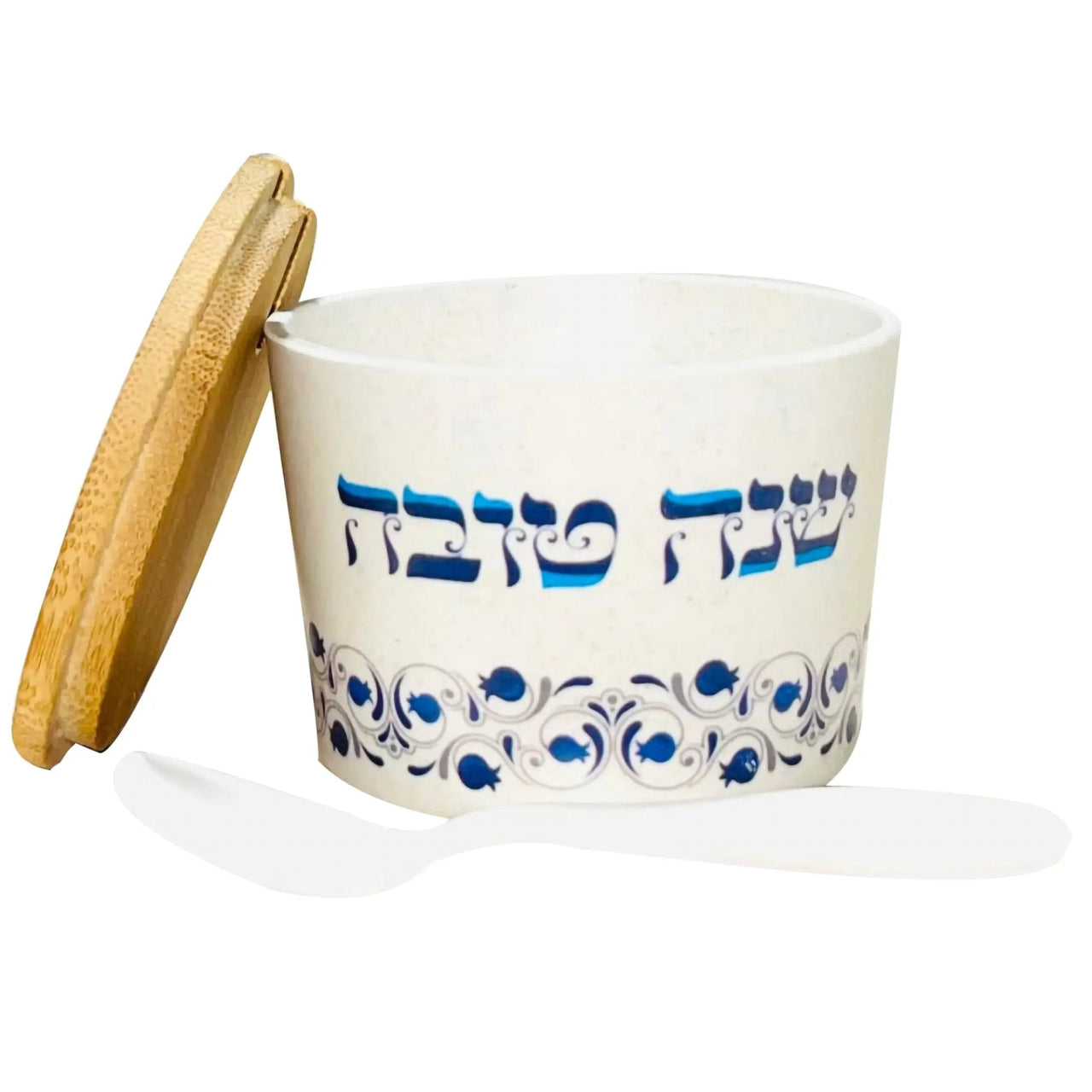 Broderies De France Honey Dishes Shana Tova Honey Dish - Blue