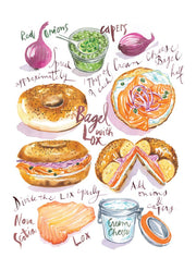 Shana Colwes Tea Towels Bagel with Lox Kitchen Towel