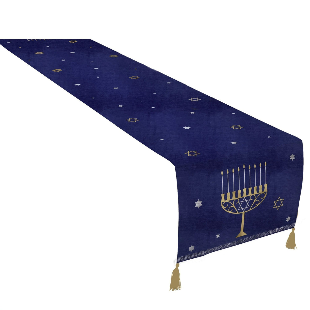 Amscan - Navy Menorah Hanukkah Table Runner - ModernTribe