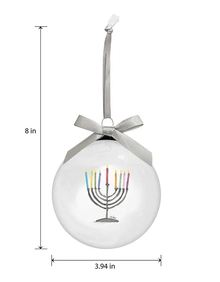DesignStyles Home Ornaments Happy Hanukkah Glass Ornament - 2 Pieces
